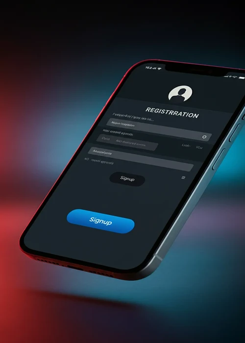 Interface d'inscription simplifiée sur Blitz Casino affichant les étapes de création de compte sécurisée avec options itsme et 2FA.